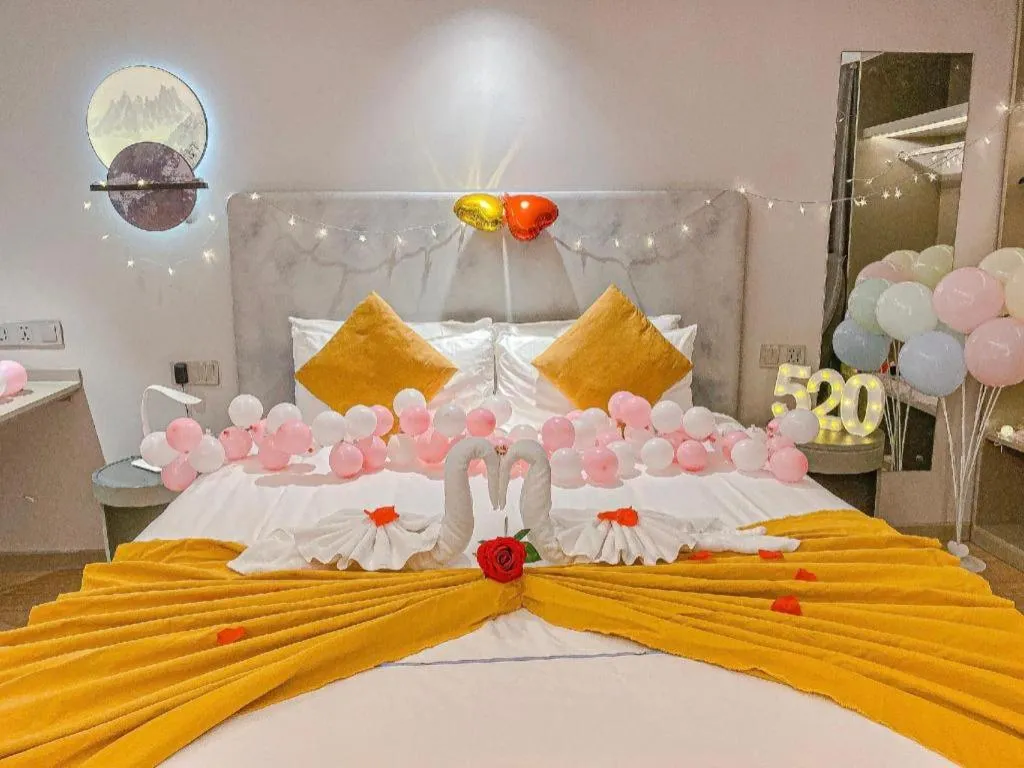 Bed in Magnotel Hotel Wuhan Jiangtan Lihuangpo Road Pedestrian Street