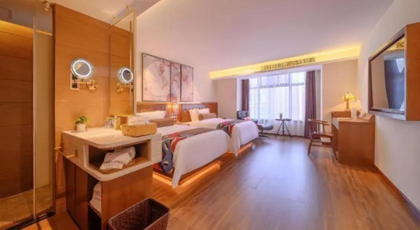 Bed in James Joyce Coffetel Wuhan Gutian Er Road Metro Station