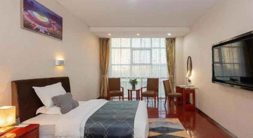 Bed in Chonpines Hotel Jining Quanmin Fitness Plaza