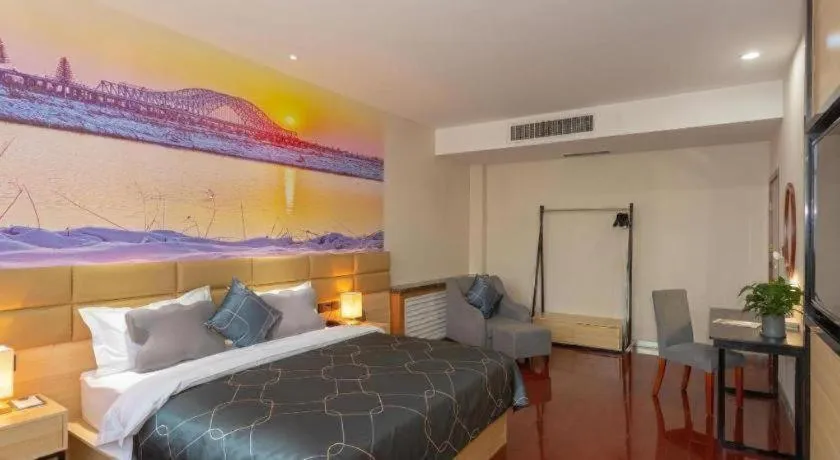 Bed in Chonpines Hotel Jining Quanmin Fitness Plaza