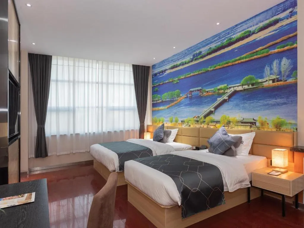 Bed in Chonpines Hotel Jining Quanmin Fitness Plaza