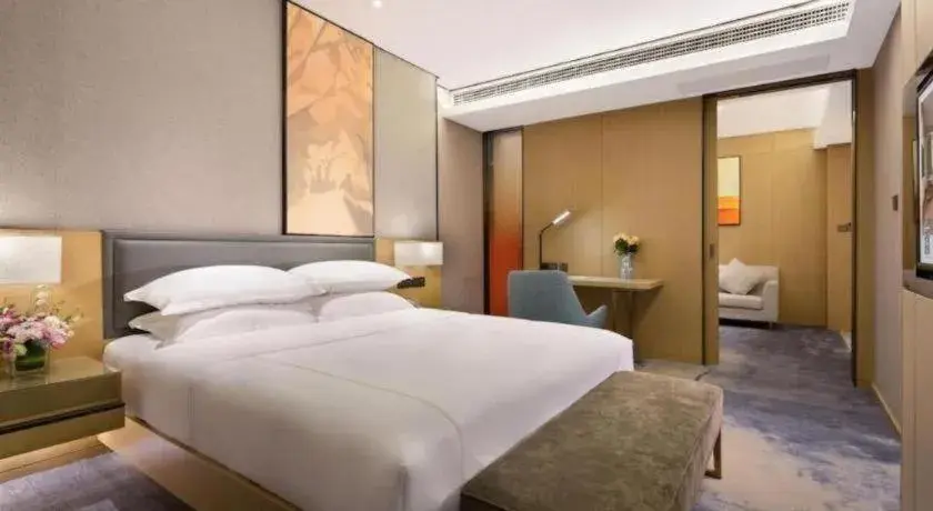 Bed in The Hotel V Nanjing Lishui Bed in The Hotel V Nanjing Lishui