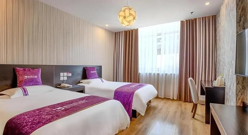 Bed in City 118 Hotel Qingdao Boardcast Tower