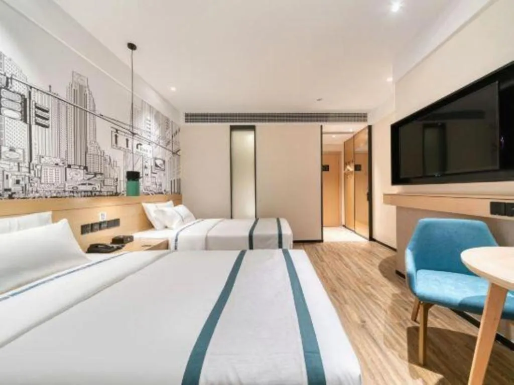 Bed in City Comfort Inn Kunming Qianxing Road Dashanghui Children's Hospital