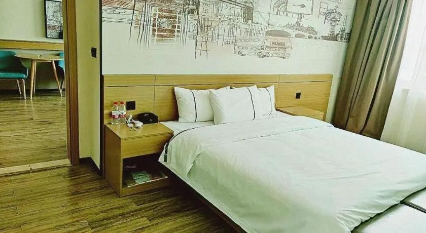 Bed in City Comfort Inn Shaoguan High-speed Railway Station Guanshaoyuan