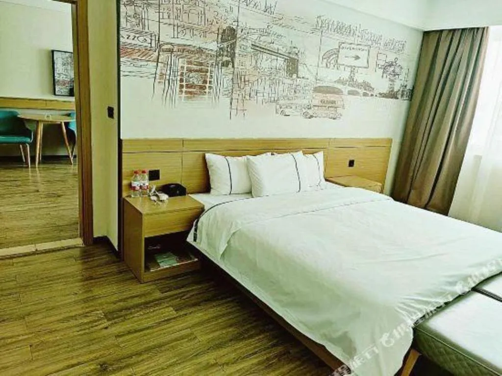 Bed in City Comfort Inn Shaoguan High-speed Railway Station Guanshaoyuan