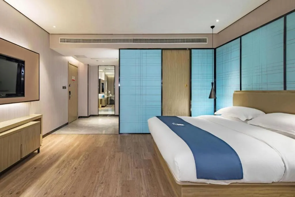 Bed in Echarm Hotel Guilin Railway Station the MixC