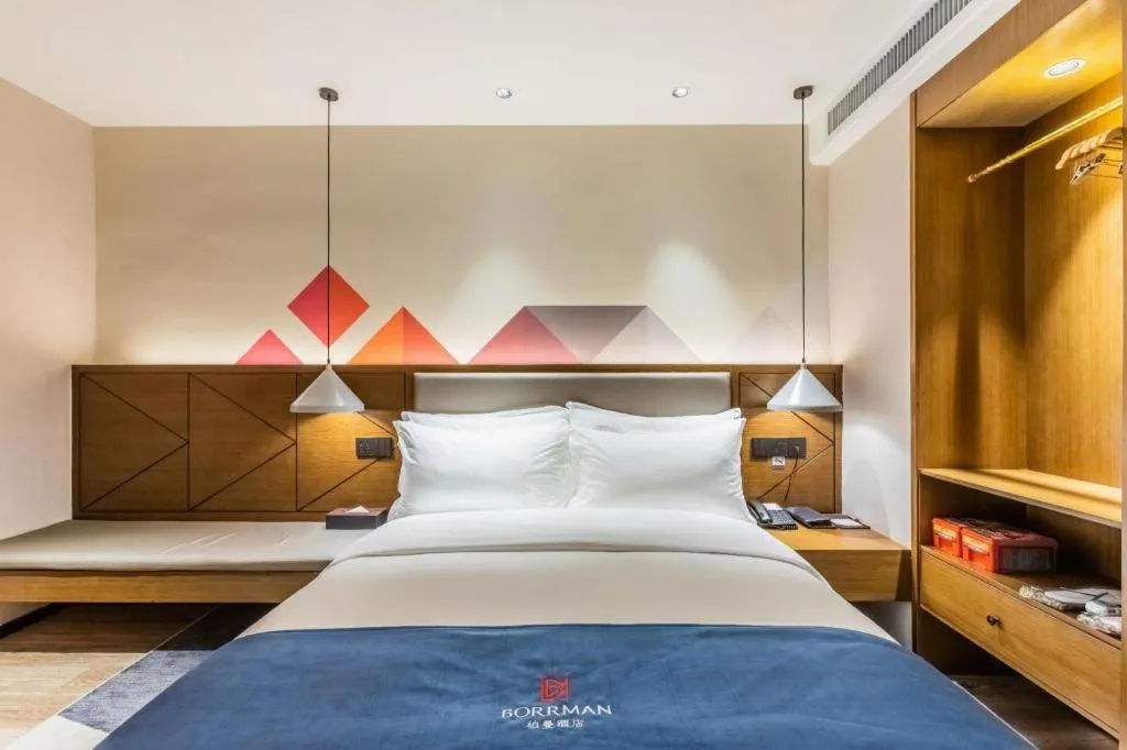 Bed in Borrman Hotel Ji'nan Aoti Center East Provincial Hospital