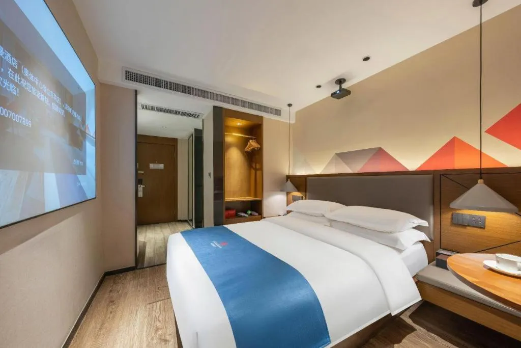 Bed in Borrman Hotel Ji'nan Aoti Center East Provincial Hospital