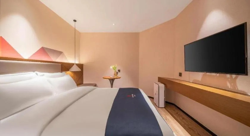 Bed in Borrman Hotel Ji'nan Aoti Center East Provincial Hospital