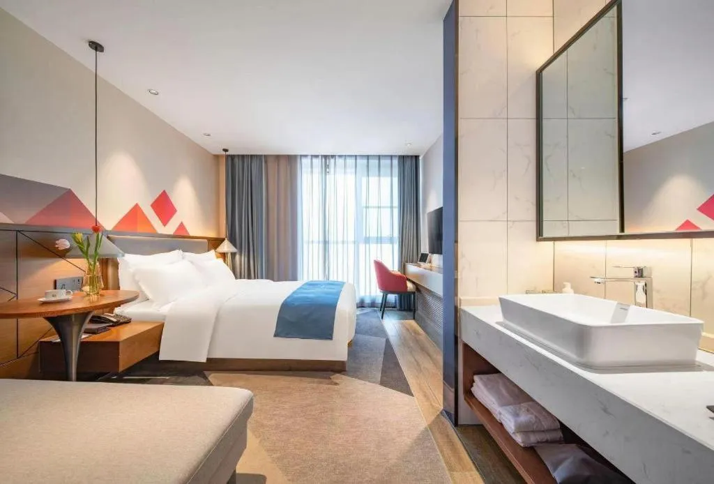 Bed in Borrman Hotel Ji'nan Aoti Center East Provincial Hospital