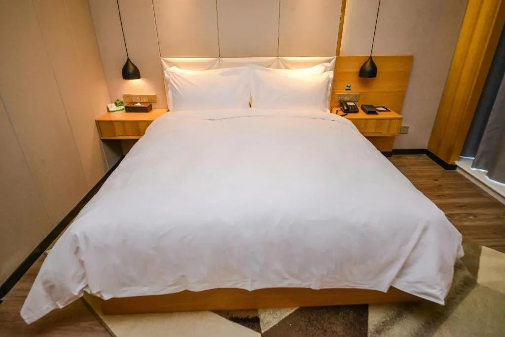 Bed in Borrman Hotel Ji'nan Aoti Center East Provincial Hospital