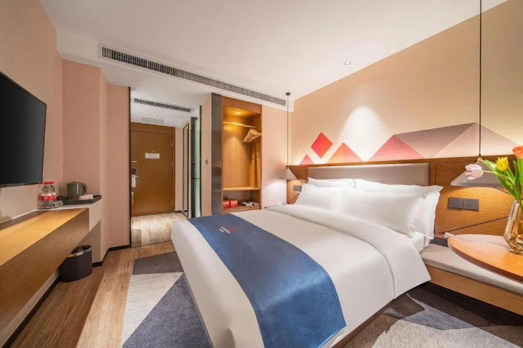 Bed in Borrman Hotel Ji'nan Aoti Center East Provincial Hospital