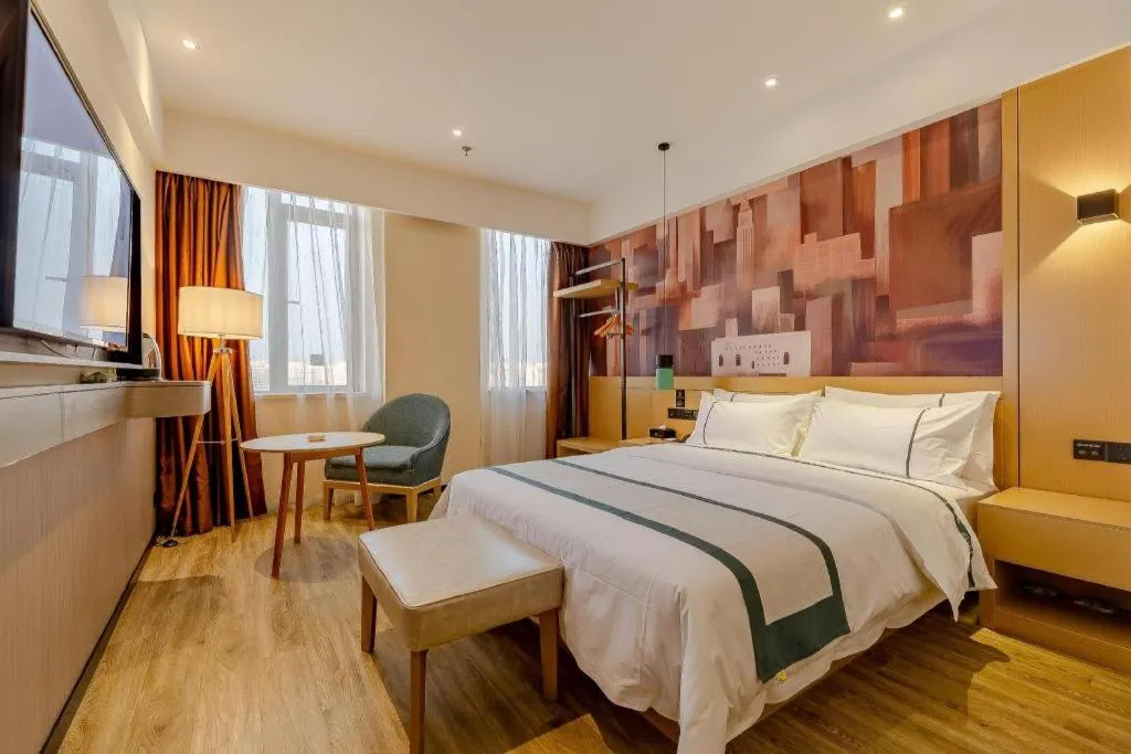 Bed in City Comfort Inn Chengdu Wenjiang Zhujiang Square Guanghua Park Metro Station