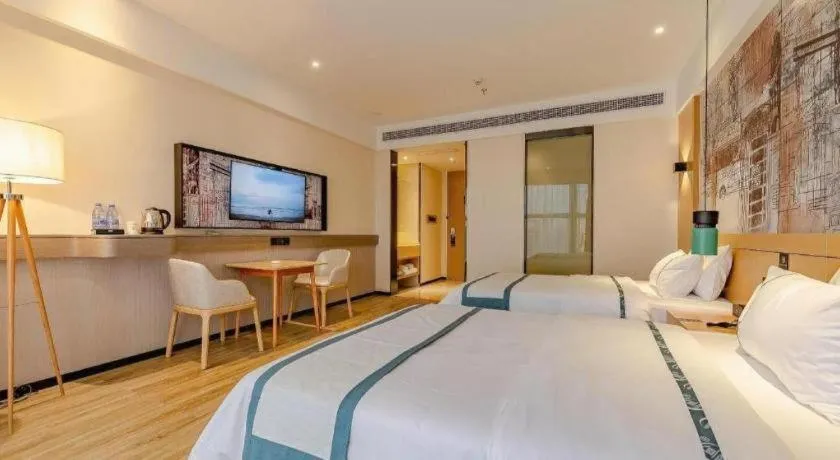 Bed in City Comfort Inn Chengdu Wenjiang Zhujiang Square Guanghua Park Metro Station