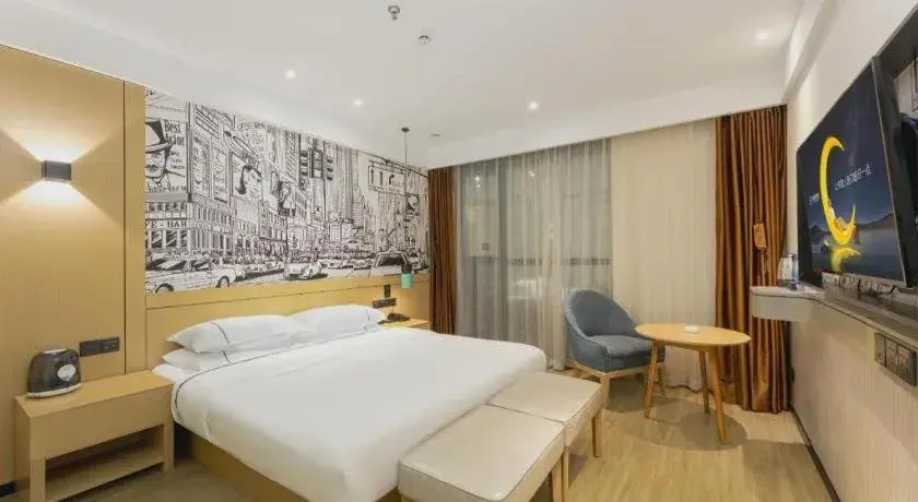 Bed in City Comfort Inn Chengdu Wenjiang Zhujiang Square Guanghua Park Metro Station Bed in City Comfort Inn Chengdu Wenjiang Zhujiang Square Guanghua Park Metro Station