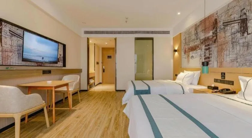 Bed in City Comfort Inn Chengdu Wenjiang Zhujiang Square Guanghua Park Metro Station