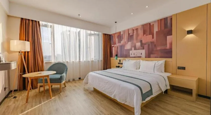 Bed in City Comfort Inn Chengdu Wenjiang Zhujiang Square Guanghua Park Metro Station