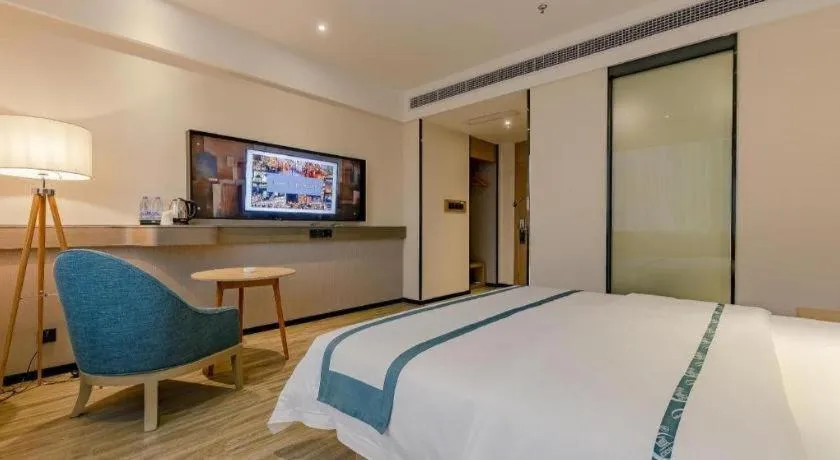 Bed in City Comfort Inn Chengdu Wenjiang Zhujiang Square Guanghua Park Metro Station