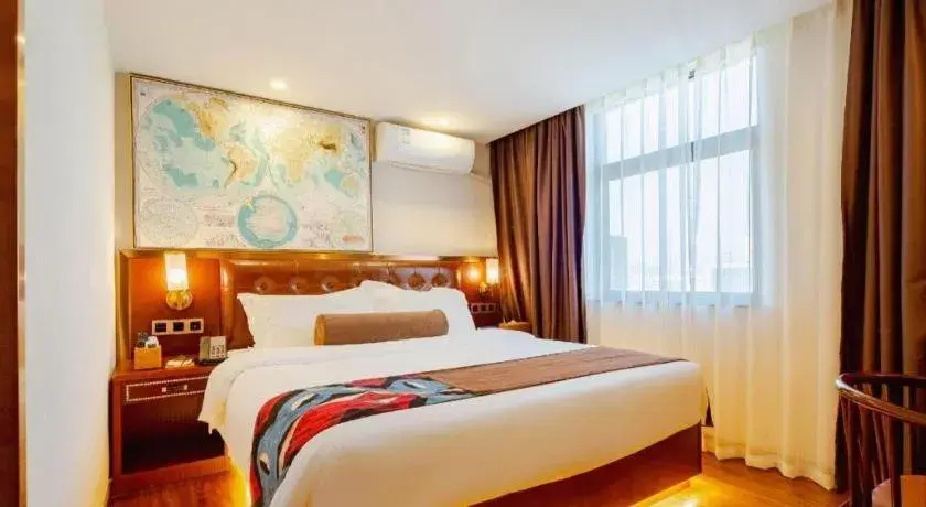 Bed in James Joyce Coffetel Guilin Railway Station Xiangbi Mountain Liangjiang Sihu Wharf Bed in James Joyce Coffetel Guilin Railway Station Xiangbi Mountain Liangjiang Sihu Wharf