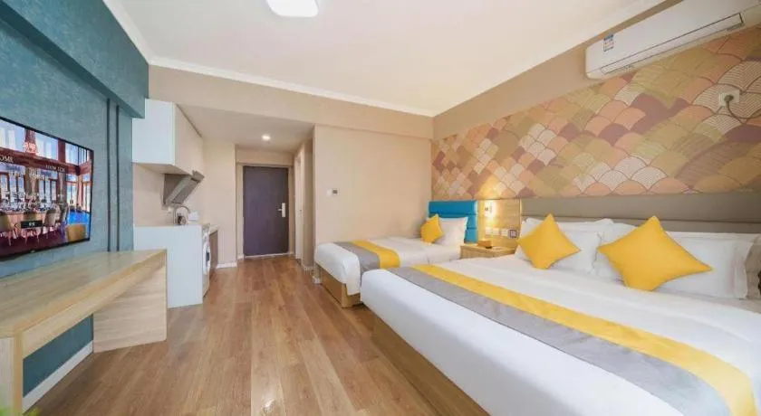 Bed in PAI Hotel Xi'an Kunming Road Hancheng South Road Metro Station