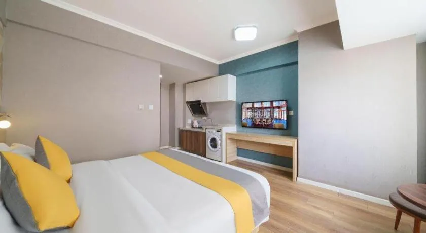 Bed in PAI Hotel Xi'an Kunming Road Hancheng South Road Metro Station