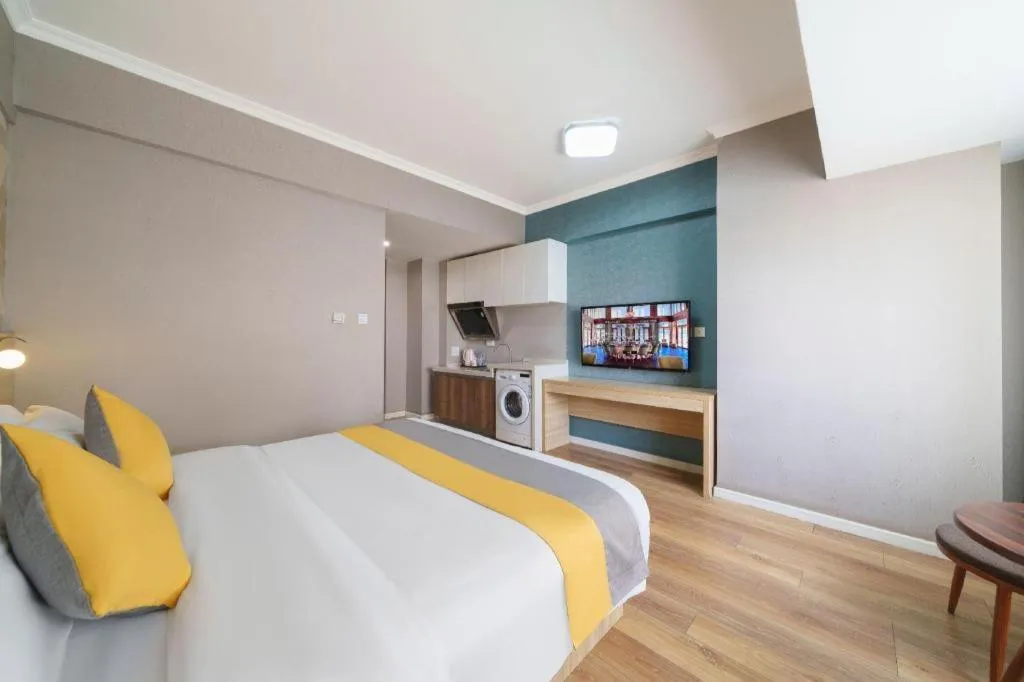 Bed in PAI Hotel Xi'an Kunming Road Hancheng South Road Metro Station