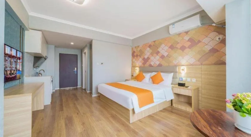 Bed in PAI Hotel Xi'an Kunming Road Hancheng South Road Metro Station