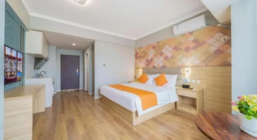 Bed in PAI Hotel Xi'an Kunming Road Hancheng South Road Metro Station Bed in PAI Hotel Xi'an Kunming Road Hancheng South Road Metro Station