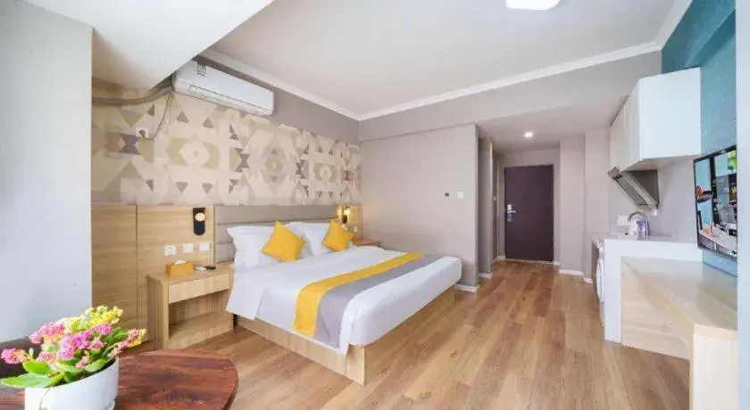 Bed in PAI Hotel Xi'an Kunming Road Hancheng South Road Metro Station Bed in PAI Hotel Xi'an Kunming Road Hancheng South Road Metro Station