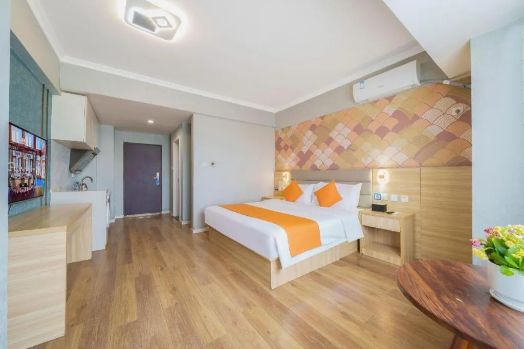 Bed in PAI Hotel Xi'an Kunming Road Hancheng South Road Metro Station