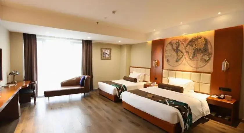 Bed in James Joyce Coffetel Xinyang Municipal Government Railway Station Bed in James Joyce Coffetel Xinyang Municipal Government Railway Station