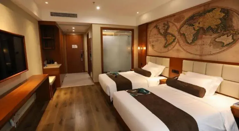 Bed in James Joyce Coffetel Xinyang Municipal Government Railway Station Bed in James Joyce Coffetel Xinyang Municipal Government Railway Station