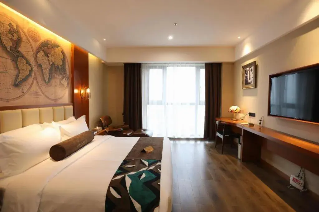 Bed in James Joyce Coffetel Xinyang Municipal Government Railway Station Bed in James Joyce Coffetel Xinyang Municipal Government Railway Station