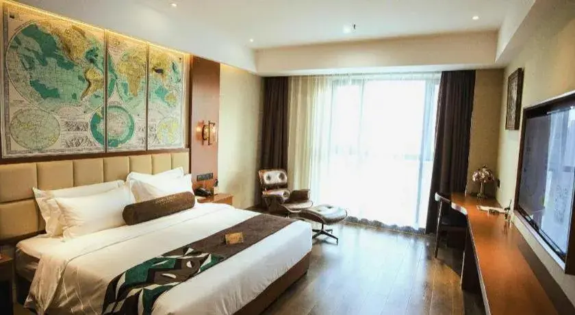 Bed in James Joyce Coffetel Xinyang Municipal Government Railway Station Bed in James Joyce Coffetel Xinyang Municipal Government Railway Station