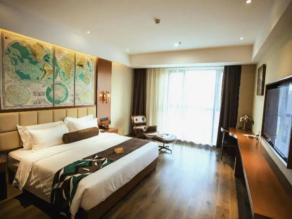 Bed in James Joyce Coffetel Xinyang Municipal Government Railway Station Bed in James Joyce Coffetel Xinyang Municipal Government Railway Station