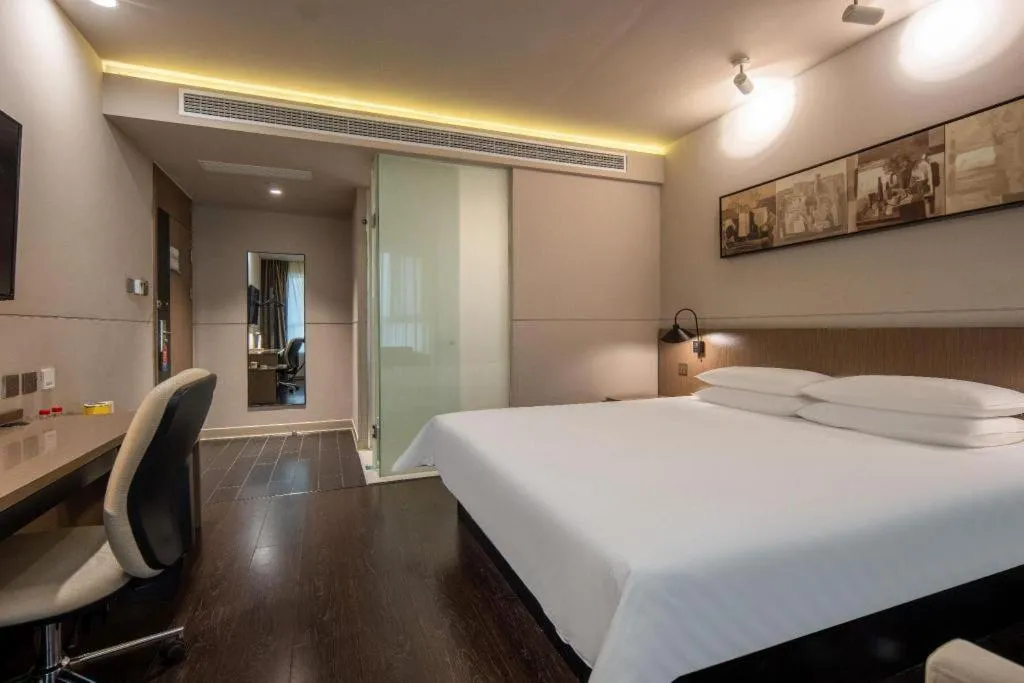 Bed in Jinjiang Inn Select Heze Wanxiang Plaza Guiling Road