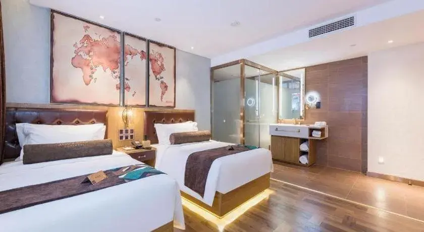 Bed in James Joyce Coffetel Beijing Tongzhou Guoyuan Metro Station Bed in James Joyce Coffetel Beijing Tongzhou Guoyuan Metro Station