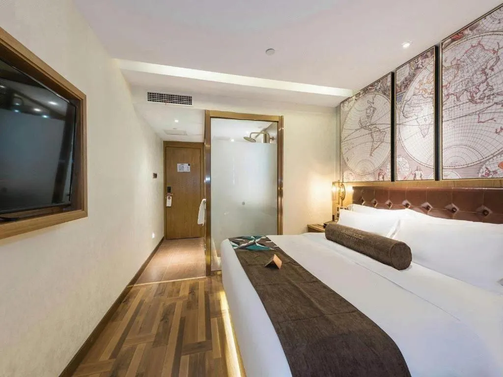 Bed in James Joyce Coffetel Beijing Tongzhou Guoyuan Metro Station