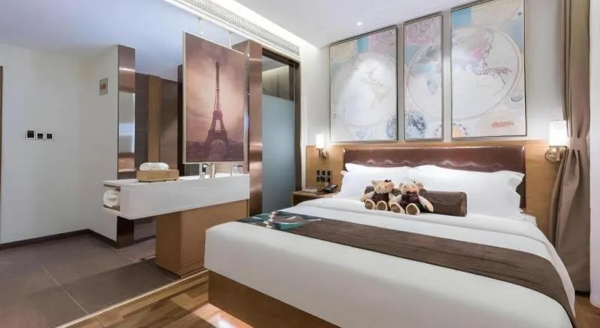 Bed in James Joyce Coffetel Beijing Tongzhou Guoyuan Metro Station