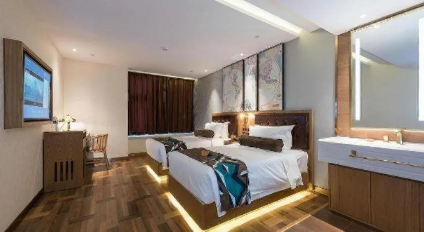 Bed in James Joyce Coffetel Beijing Tongzhou Guoyuan Metro Station