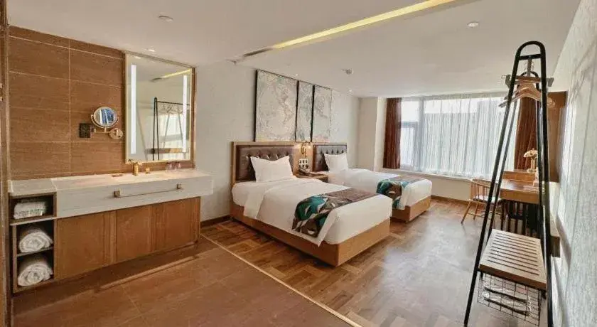 Bed in James Joyce Coffetel Beijing Tongzhou Guoyuan Metro Station Bed in James Joyce Coffetel Beijing Tongzhou Guoyuan Metro Station