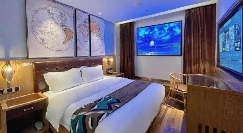 Bed in James Joyce Coffetel Beijing Tongzhou Guoyuan Metro Station Bed in James Joyce Coffetel Beijing Tongzhou Guoyuan Metro Station