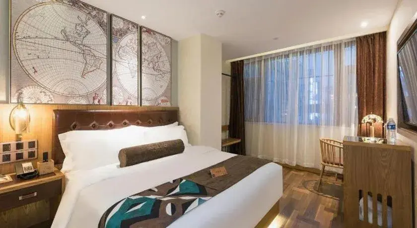 Bed in James Joyce Coffetel Beijing Tongzhou Guoyuan Metro Station Bed in James Joyce Coffetel Beijing Tongzhou Guoyuan Metro Station