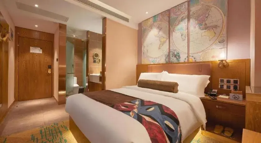 Bed in James Joyce Coffetel Beijing Tongzhou Guoyuan Metro Station Bed in James Joyce Coffetel Beijing Tongzhou Guoyuan Metro Station