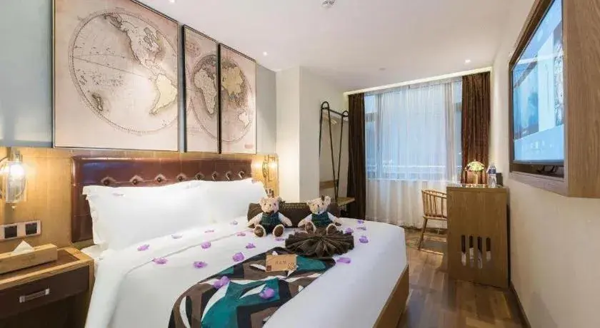 Bed in James Joyce Coffetel Beijing Tongzhou Guoyuan Metro Station Bed in James Joyce Coffetel Beijing Tongzhou Guoyuan Metro Station