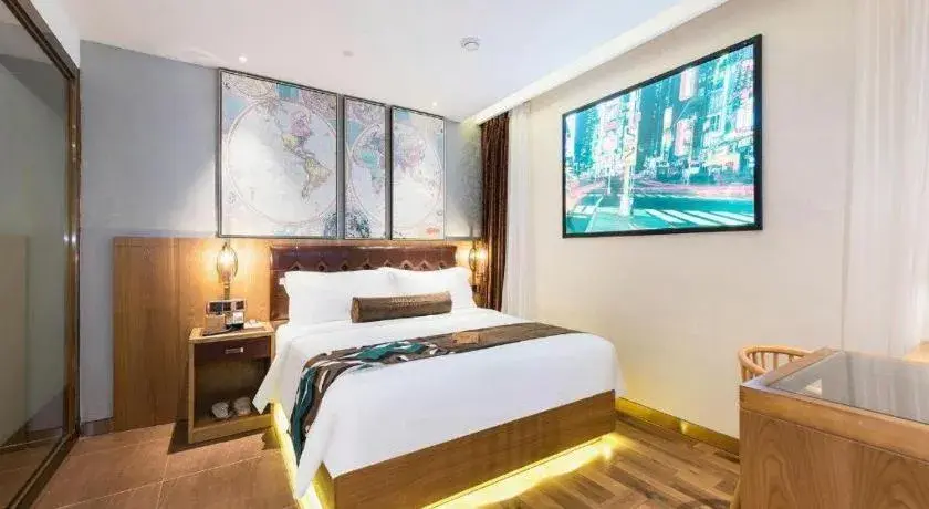 Bed in James Joyce Coffetel Beijing Tongzhou Guoyuan Metro Station Bed in James Joyce Coffetel Beijing Tongzhou Guoyuan Metro Station