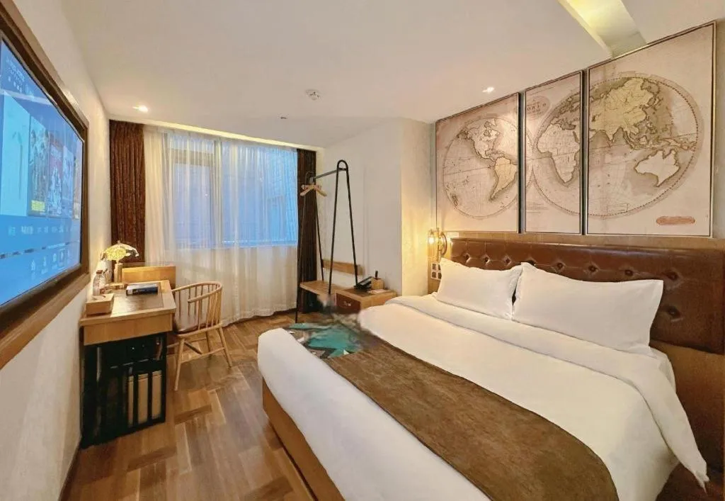 Bed in James Joyce Coffetel Beijing Tongzhou Guoyuan Metro Station