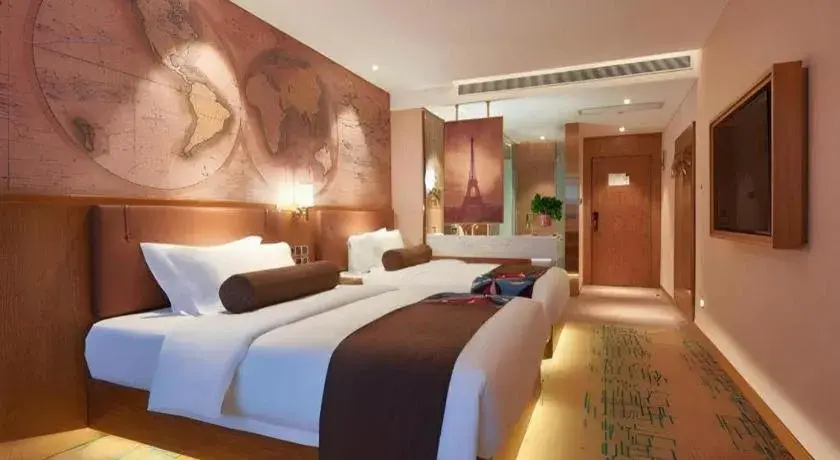 Bed in James Joyce Coffetel Beijing Tongzhou Guoyuan Metro Station Bed in James Joyce Coffetel Beijing Tongzhou Guoyuan Metro Station