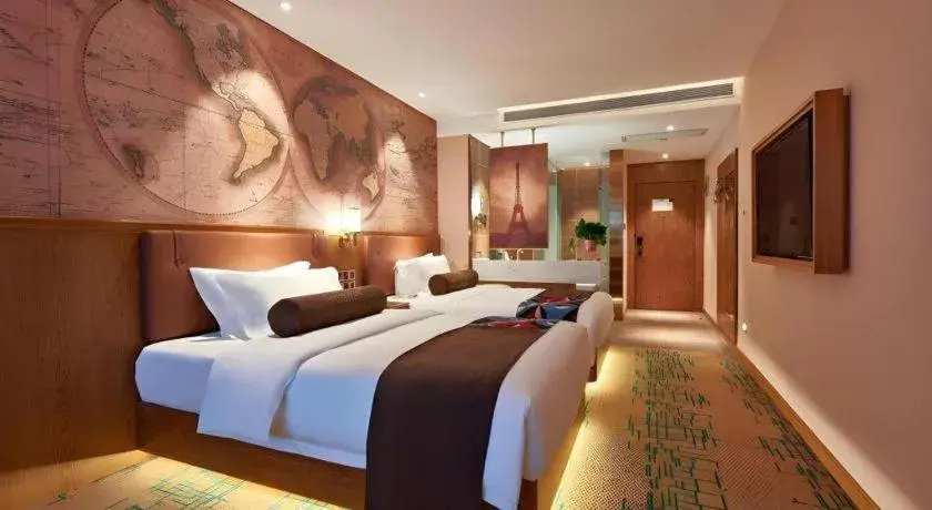 Bed in James Joyce Coffetel Beijing Tongzhou Guoyuan Metro Station Bed in James Joyce Coffetel Beijing Tongzhou Guoyuan Metro Station